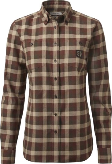 Chevalier Heron Flannel Shirt Women Holly Green Checked 38W Chevalier Heron Flannel Shirt Women Holly Green Checked 38W