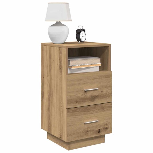 Nattbord 2 stk med 2 skuffer artisan eik 36x36x68 cm 8721158574749 Nattbord 2 stk med 2 skuffer artisan eik 36x36x68 cm 8721158574749