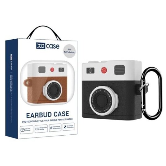 Etui for AirPods Pro 3 i retro kameradesign Svart silikon Etui for AirPods Pro 3 i retro kameradesign Svart silikon