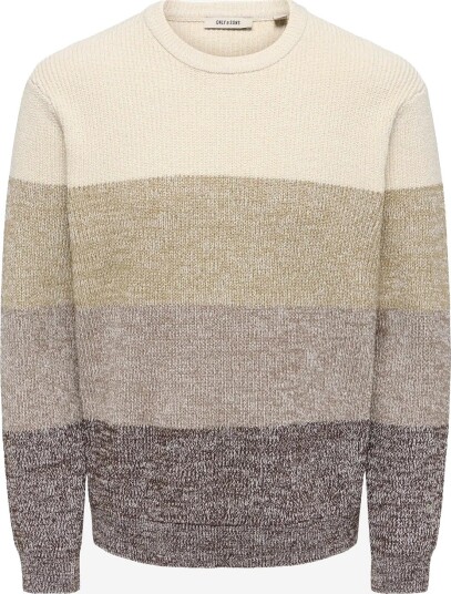ONLY & SONS Onsluca Reg Crew Neck Knit - COFFEE BEAN - XS