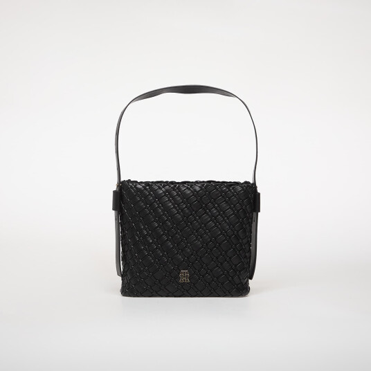 Tommy Hilfiger Th Braided Shoulder Bag - Black - ONE SIZE