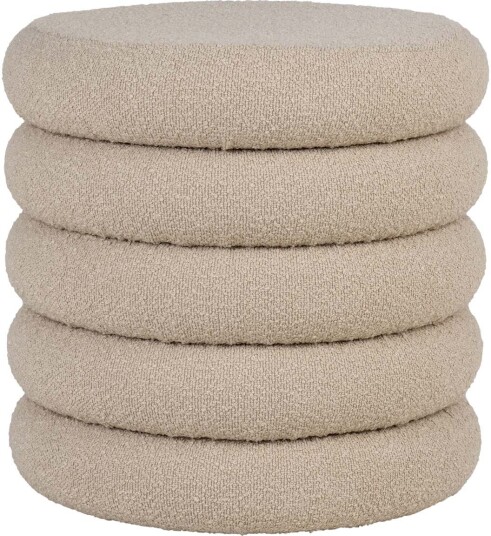 Brooklyn puff bouclé med lagring Ø44cm beige. Brooklyn puff bouclé med lagring Ø44cm beige.