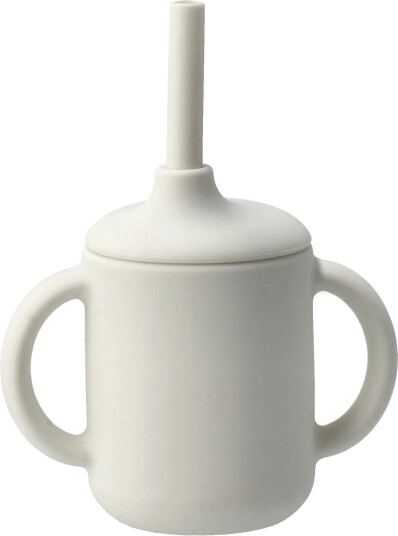 Scandi Living Idun kopp med sugerør silikon 120 ml Vanilla