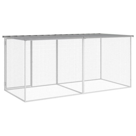 Vidaxl Kyllingbur Med Tak Lysegrå 203X98X90 cm Galvanisert Stål Vidaxl Kyllingbur Med Tak Lysegrå 203X98X90 cm Galvanisert Stål