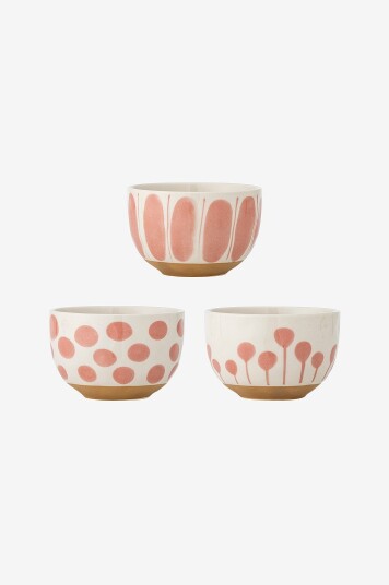 Bloomingville   Linora Bowl sett med 3 stk.   Rosa