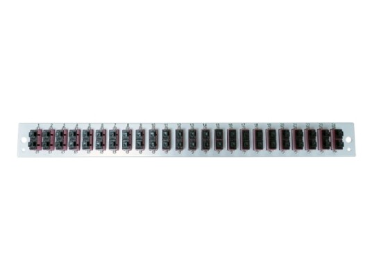 Utstyrt Frontpanel Med 24 X Sc Duplex Kobling Om4 Vertikal Svart Sb Fp S 24Sc D V Om4