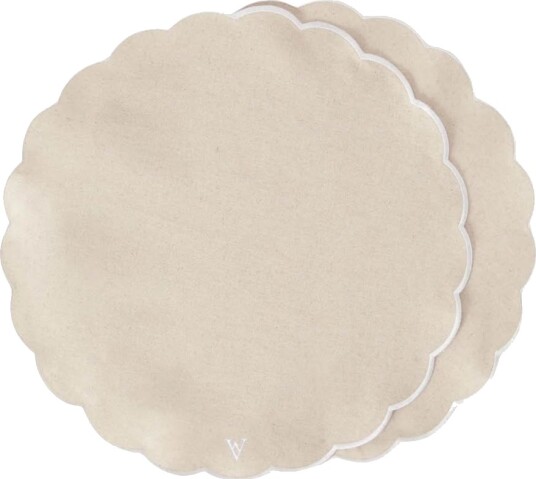 Von Norten   Grace Scallop bordbrikke lin/bomull 2 stk 42 cm Santorini