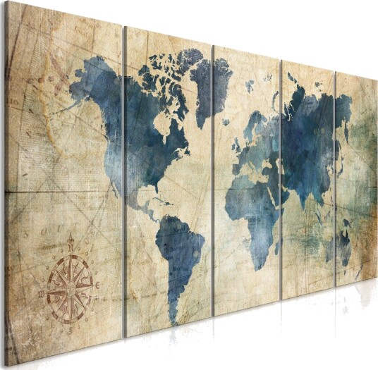 Bilde Retro Map 5 Parts Narrow 200x80 Artgeist sp. z o. o.