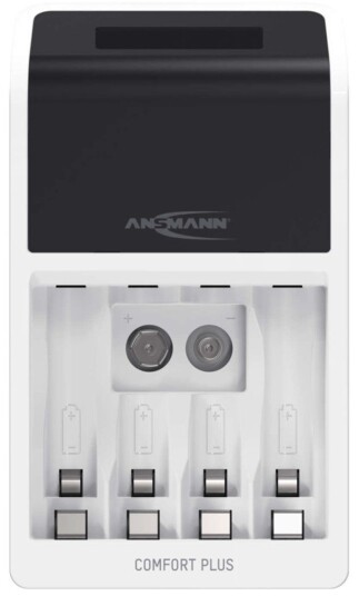 Ansmann Comfort Plus Batterilader For AAA/AA/9V Med 4xAA-batterier