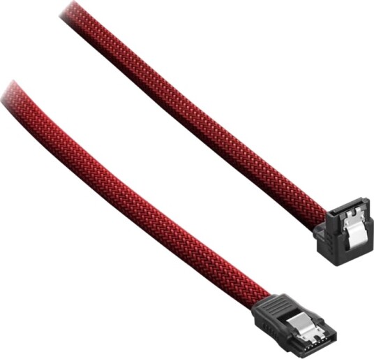 Cablemod Modmesh - Sata-Kabel - Serial Ata 150/300/600 - Sata (Hunn) Rettvinklet Til Sata (Hunn) - 60 Cm - Blodrød