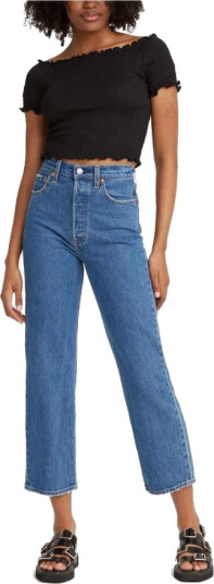 Levis Jeans Ribcage Straight Ankle Blå Female W24-L29