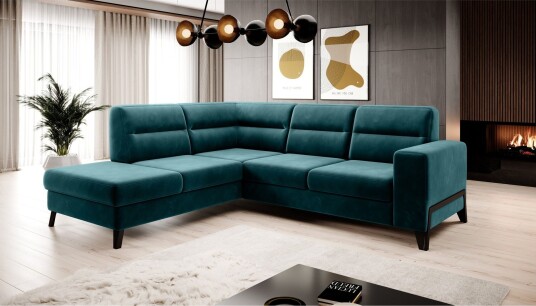 Anglika Sofa m. Sjeselong 4 seters   Turkis