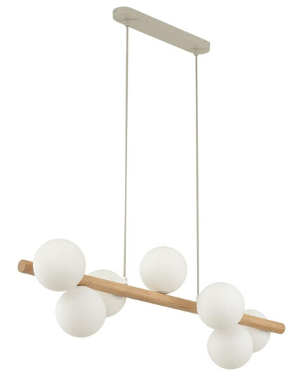 Estera wood takpendel 7 lys Natur / Opal Estera wood takpendel 7 lys Natur / Opal