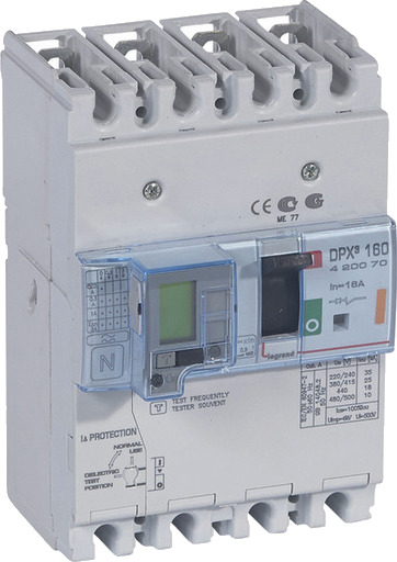 Legrand DPX3 160 Termisk Sikring + Jordfeil 4P 16A 25kA