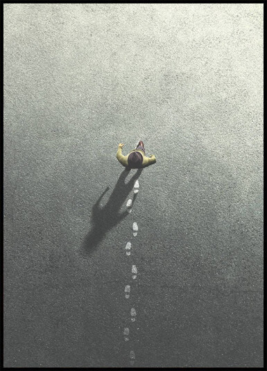 Walking Leaving Footsteps Plakat Plakat / 30x40cm