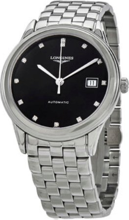 Longines Herreklokke L4.974.4.57.6 Flagship Sort/Stål Ø38.5 mm