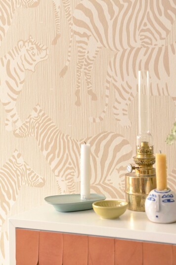 Majvillan Tapet Safari Stripes Beige