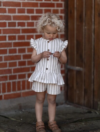 Hanevild Striped Shorts   Girl   Beige   110/116