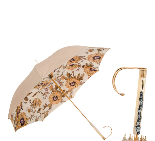 Pasotti Ombrelli Paraply lang Solsikker beige Pasotti Ombrelli Paraply lang Solsikker beige