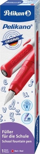 Pelikan 824460, Rød, Fyllesystem Med Patron, Blå, Rustfritt Stål, Medium, Høyrehendt
