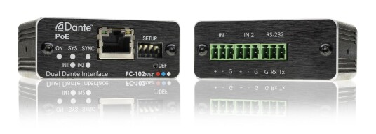 KRAMER FC-102NET - 2-Channel Dante & AES67 Encoder & PoE Acceptor