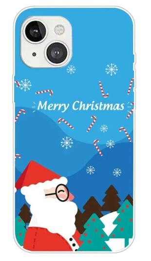 INCOVER iPhone 15 Plus Fleksibelt Plast Jul Deksel - Merry Christmas - Julenissen i Snøvær