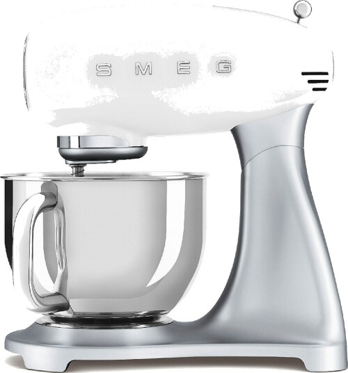 Smeg 50's Style Kjøkkenmaskin 4,8L 800W Hvit-Sølv SMF04WHEU Smeg 50's Style Kjøkkenmaskin 4,8L 800W Hvit-Sølv SMF04WHEU