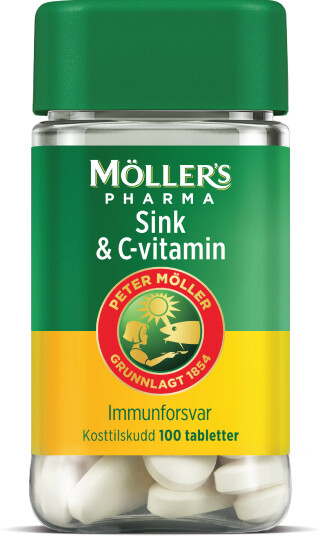 Möller's Pharma Sink & C-vitamin tabletter 100 stk. Möller's Pharma Sink & C-vitamin tabletter 100 stk.