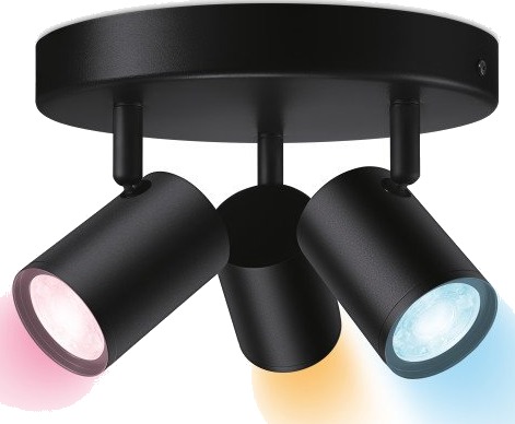 WiZ Imageo 3x Justerbar Smart Spot med Rund Plate, Dimbar LED, Justerbar Hvit og Farge