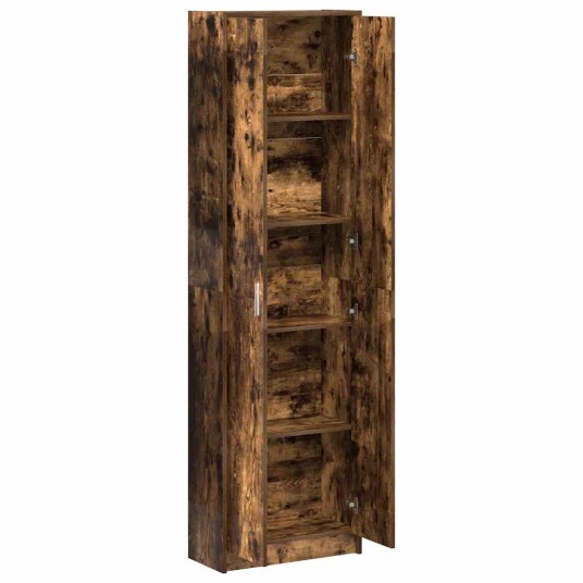 Garderobeskap med dør Røkt eik 55 x 25 x 189 cm Konstruert tre