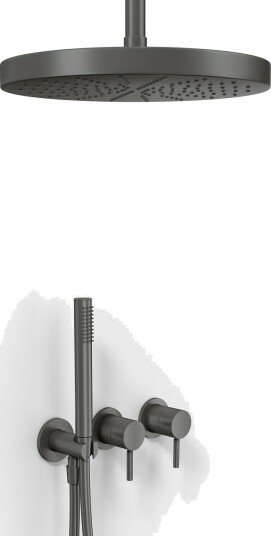 Semplice SBR801 S04 XXL Rain Delux Ø28cm Tak PVD Matt Gun Metal Dusjsett