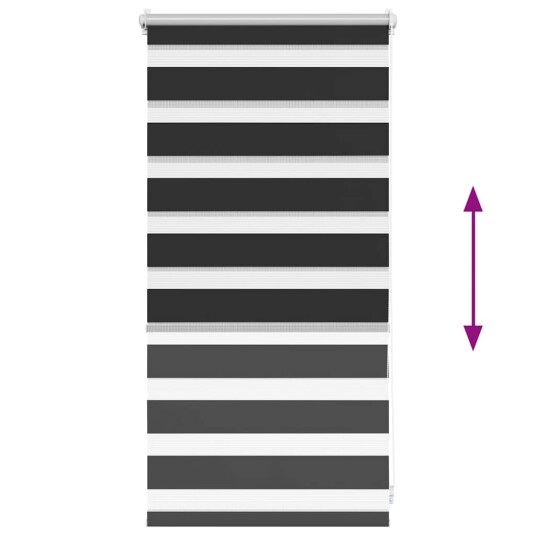 vidaXL Zebra Gardiner 40 x 100 cm Svart