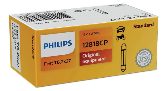 Philips pære T6,2x27 Festoon 10 pakning