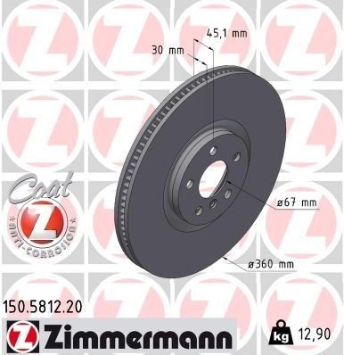ZIMMERMANN 150.5812.20 Bremseskive