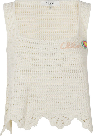 Chloé Dame Topper Hvit L,