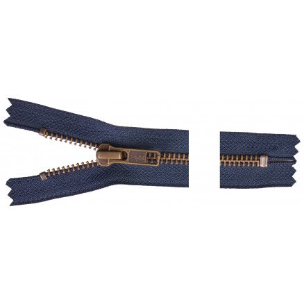 YKK Glidelås Antikk Messing 20cm 6mm Marine
