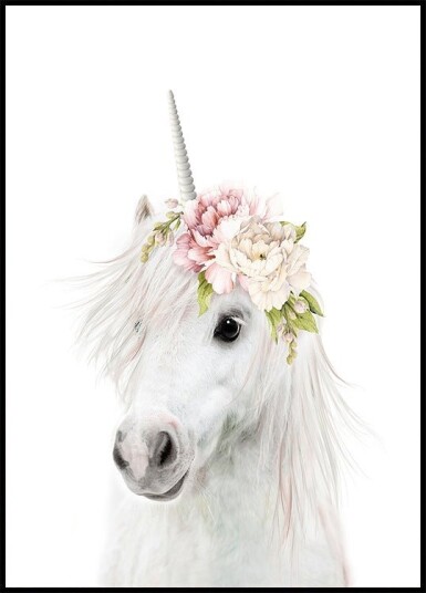 Floral Unicorn Plakat Plakat / 70x100cm