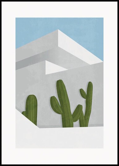 Cactus Shadows Modern Desert Architecture Plakat Plakat / 40x50cm