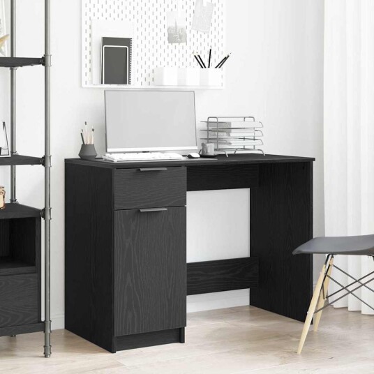 Svart Eikebord 100x50x75 cm Laget av konstruert tre Svart Eikebord 100x50x75 cm Laget av konstruert tre