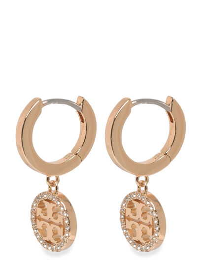Tory Burch Miller Pave Huggie Hoop Earrings Gold ONE SIZE Tory Burch Miller Pave Huggie Hoop Earrings Gold ONE SIZE