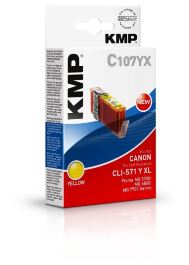 Kmp C107yx - 11 Ml - Høy Ytelse - Gul - Kompatibel - Blekkpatron (Alternativ For: Canon 0334C001 Canon Cli-571Yxl) - For Canon Pixma Ts5051 Ts5053 Ts5055 Ts6050 Ts6051 Ts6052 Ts8051 Ts8052 Ts9050 Ts9055 Kmp C107yx - 11 Ml - Høy Ytelse - Gul - Kompatibel - Blekkpatron (Alternativ For: Canon 0334C001 Canon Cli-571Yxl) - For Canon Pixma Ts5051 Ts5053 Ts5055 Ts6050 Ts6051 Ts6052 Ts8051 Ts8052 Ts9050 Ts9055