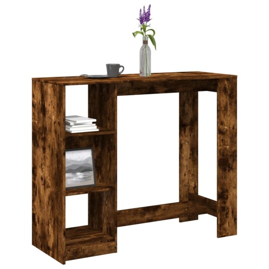  Barbord med hylle røkt eik 124x46x103,5 cm konstruert tre 8721158386830