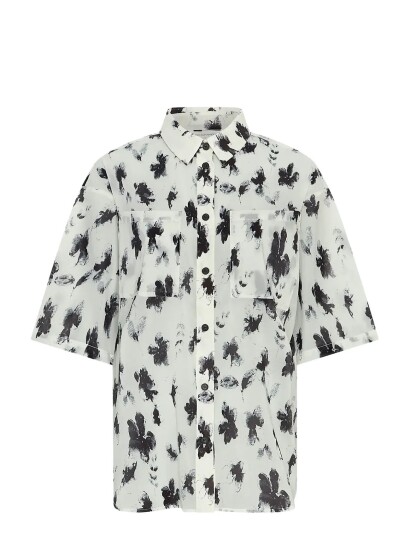 MSCH Copenhagen Mschalessandra 3/4 Shirt Aop   Cream   S
