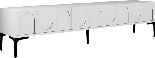 Hazim TV-benk 180 cm - Hvit/Svart Hazim TV-benk 180 cm - Hvit/Svart