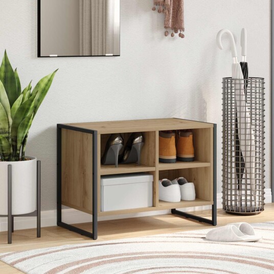 vidaXL Sko Skap Kunstnerisk Eik 60 x 35 x 44 cm Konstruert tre vidaXL Sko Skap Kunstnerisk Eik 60 x 35 x 44 cm Konstruert tre