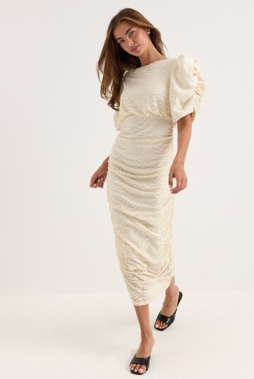 Bubbleroom Occasion Ruched Puff Sleeve Dress