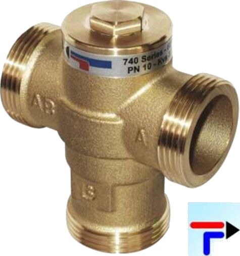 Blandeventil 1" muffe 60 C KVS=7,2 Maks.: 10 bar / 100 C