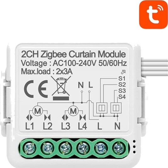 Avatto N ZCSM01 2 Smart gardinbryter modul ZigBee/Tuya 2 kanaler Avatto N ZCSM01 2 Smart gardinbryter modul ZigBee/Tuya 2 kanaler