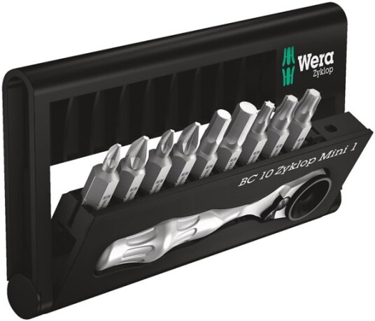 Wera 9-delt Bit-Set med Magnetisk Tupp, Hex, Philips, Pozidriv, Torx i Bæretaske