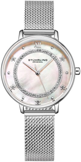 Stührling Original Dameklokke 3993.1 Monaco Hvit/Stål Ø34 mm